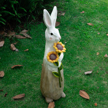 Load image into Gallery viewer, 35"H Resin Large Rabbit Statue Bunny with Sunflowers Sculpture Outdoor Statues Indoor Decor Animal Ornament for Home Garden Lawn Yard Patio Balcony Gifts Birthday Easter Housewarming Christmas