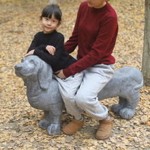 Load image into Gallery viewer, OUTOUR Dog Statues Outdoor 46.2’’L Outdoor Statues MGO Large Dachshund Statue Bench for Home Decor Patio Backyard Yard Lawn Large Garden Statues Sculpture, Grey