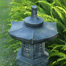 Load image into Gallery viewer, 40''H Janpanese Zen Garden Pagoda Resin Shinto Shrines Stone Lanter Large Pagoda Statue Stone Lantern Pagoda Sculpture Statue for Balcony Garden Patio Porch Decoration,Grey