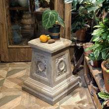 Load image into Gallery viewer, Garden Outdoor Statue Classic Plinth Base Indoor Sculptural Riser Garden Side Table Antique Stone Finish Yard Patio Deck Home Hallway