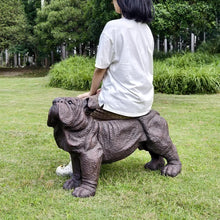 Load image into Gallery viewer, 35.5''L Large Shar Pei Dog Bench Stool Standing Multifunctional Dog Statue for Indoor Outdoor Decor Garden Yard Hallway Big Dog Shaped Dog Statue Accessory