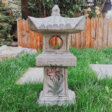 Load image into Gallery viewer, 23.6’’High Asian Orchid Pagoda Statue Miniature Tower Lantern Garden Decoration Figurines Outdoor Japanese Decoration Zen Courtyard Landscape
