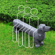 Load image into Gallery viewer, OUTOUR MGO Dachshund Oversized 55.5’’L Dog Statue Sculpture Dog-Shaped Bench Stool for Outdoor Garden Dachshund Dog Statue Sculpture Decoration Accessory, Grey