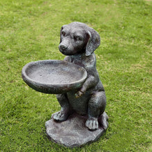 Load image into Gallery viewer, OUTOUR Dog Statues Outdoor with Birdbath Bird Feeder MGO 17''H Versatile Outdoor Statues Beagle Dog Statue for Home Decor Patio Backyard Yard Lawn Large Garden Statues Sculpture, Grey