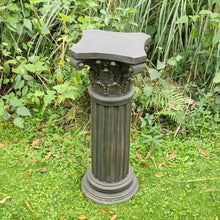 Load image into Gallery viewer, OUTOUR Unique Magnesium Oxide Corinthian Greek Column Pillar with Stand Base Pedestal for Indoor Outdoor Garden Backyard Courtyard Patio Decor33.5’’High,Antique Bronze