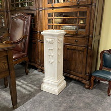 Load image into Gallery viewer, OUTOUR Greek Roman Square Pillar Magnesium Oxide Column with Stand Pedestal Holder Base for Wedding Tables, Indoor/Outdoor Patio and Garden Decor Large Size Pillar 35.8'' High,White