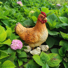 Load image into Gallery viewer, Garden Mother Hen and Baby Chick Statue Sculpture Standing Resin Farm Animal Decoration Chicken Sculpture Yard Art Outdoor Lawn Decoration 13.7'' High