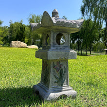 Load image into Gallery viewer, 23.6’’High Asian Orchid Pagoda Statue Solar-Powered LED Light Miniature Tower Lantern Garden Decoration Figurines Solar Lamp Outdoor Japanese Decoration Zen Courtyard Landscape