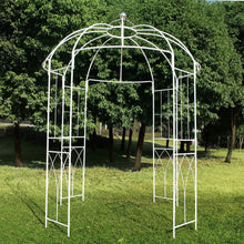 Load image into Gallery viewer, OUTOUR French Style Birdcage Shape Heavy Duty Gazebo, 9' Highx 6'6" Wide, Pergola Pavilion Arch Arbor Arbour Plants Stand Rack for Wedding Outdoor Garden Lawn Backyard Patio,Climbing Vines,Roses,White