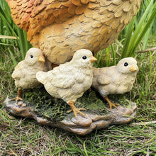 Load image into Gallery viewer, Garden Mother Hen and Baby Chick Statue Sculpture Standing Resin Farm Animal Decoration Chicken Sculpture Yard Art Outdoor Lawn Decoration 13.7'' High