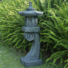 Load image into Gallery viewer, 40''H Janpanese Zen Garden Pagoda Resin Shinto Shrines Stone Lanter Large Pagoda Statue Stone Lantern Pagoda Sculpture Statue for Balcony Garden Patio Porch Decoration,Grey