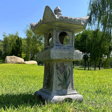 Load image into Gallery viewer, 23.6’’High Asian Orchid Pagoda Statue Solar-Powered LED Light Miniature Tower Lantern Garden Decoration Figurines Solar Lamp Outdoor Japanese Decoration Zen Courtyard Landscape