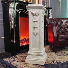 Load image into Gallery viewer, OUTOUR Greek Roman Square Pillar Magnesium Oxide Column with Stand Pedestal Holder Base for Wedding Tables, Indoor/Outdoor Patio and Garden Decor Large Size Pillar 35.8'' High,White