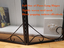 Load image into Gallery viewer, Kamin Kunge 3-Panel Black Wrought Iron Modern Minimalist Design Fireplace Screen,48"(L) x 29"(H) Spark Guard with Scrolling Design,Decorative Hearth Screen