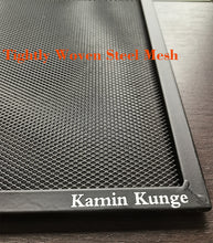 Load image into Gallery viewer, Kamin Kunge 3 Panels Fireplace Screen with Arch Frame Simple Design 48"(L) x 29"(H),Black