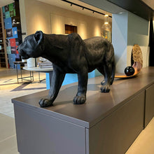 Load image into Gallery viewer, HOZUSO Black Leopard Statue Sculpture Shadowed Predator Black Panther Large Wildlife Decor 33 Inches Long Resin Garden Figurines