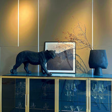 Load image into Gallery viewer, HOZUSO Black Leopard Statue Sculpture Shadowed Predator Black Panther Large Wildlife Decor 33 Inches Long Resin Garden Figurines