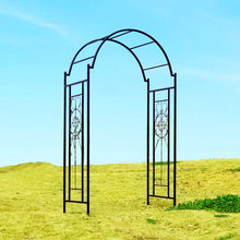 Load image into Gallery viewer, OUTOUR Garden Arch Arbor Arbour Trellis Archway for Climbing Plants Roses Vines Support Rack, Outdoor Garden Lawn Backyard Patio, Matte Black
