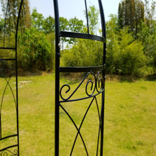 Load image into Gallery viewer, OUTOUR Stereoscopic Metal Garden Arch Arbor Arbour Archway with Graceful Curve for Climbing Plants Outdoor Garden Lawn Backyard Patio Wedding Black