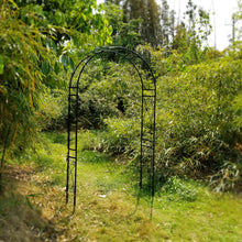 Load image into Gallery viewer, OUTOUR Stereoscopic Metal Garden Arch Arbor Arbour Archway with Graceful Curve for Climbing Plants Outdoor Garden Lawn Backyard Patio Wedding Black