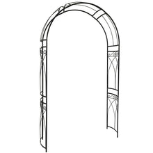 Load image into Gallery viewer, OUTOUR Stereoscopic Metal Garden Arch Arbor Arbour Archway with Graceful Curve for Climbing Plants Outdoor Garden Lawn Backyard Patio Wedding Black