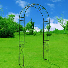 Load image into Gallery viewer, OUTOUR Stereoscopic Metal Garden Arch Arbor Arbour Archway with Graceful Curve for Climbing Plants Outdoor Garden Lawn Backyard Patio Wedding Black