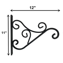 Load image into Gallery viewer, OUTOUR Heavy Duty Hanging Plant Bracket 12" Wall Hook Set of 2 Hanger for Planters,Lanterns,Wind Chimes,Flower Pot Baskets,Decorative Plants,Wind Spinners,Bird Feeders,Garden Patio Lawn Indoor Outdoor Decor