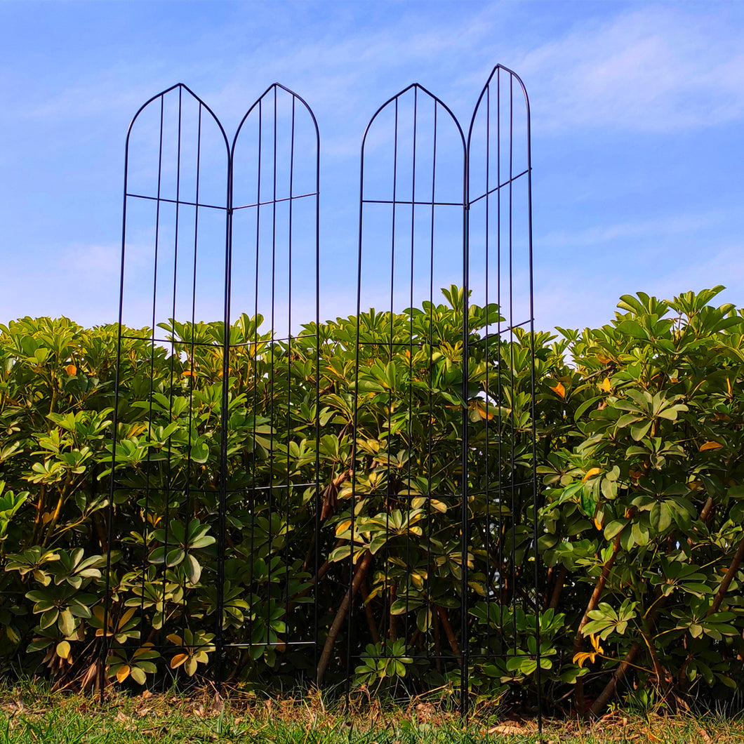 OUTOUR Foldable Metal Garden Trellis 2 Pack Wire Lattice Grid Panels for Rose Vines,ClimbingPlants,Vegetables,Clematis Support, Outdoor Decoration