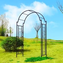 Load image into Gallery viewer, OUTOUR Garden Arch Arbor Arbour Trellis Archway for Climbing Plants Roses Vines Support Rack, Outdoor Garden Lawn Backyard Patio, Matte Black
